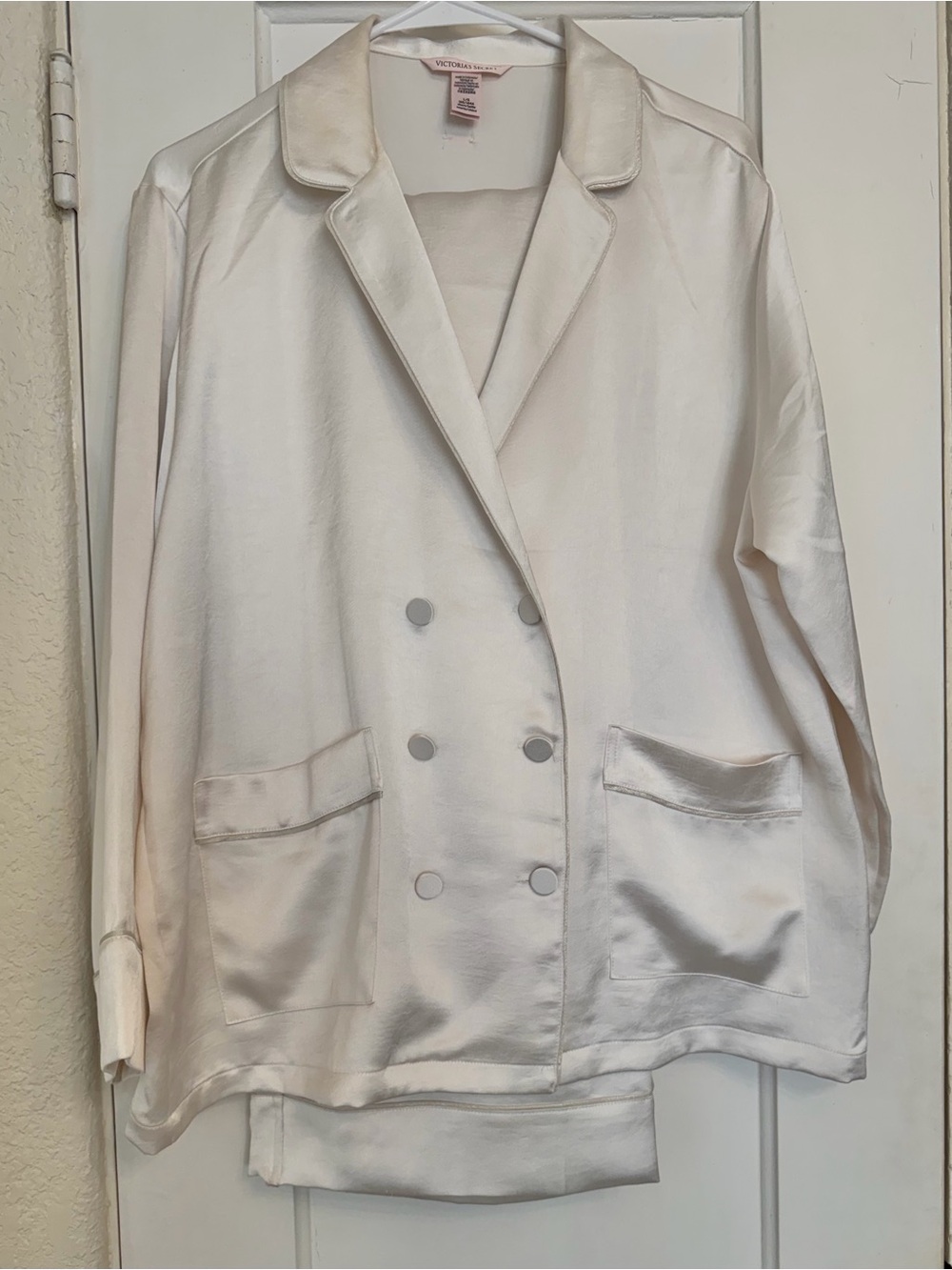 Victoria's Secret Bride Ivory Satin Double-Breasted Pajama Set